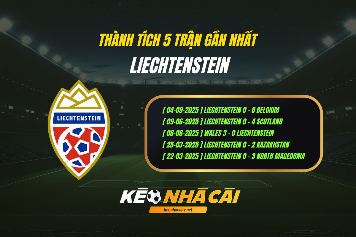 Thành Tích 5 Trận Gần Nhất Liechtenstein Keo Nha Cai
