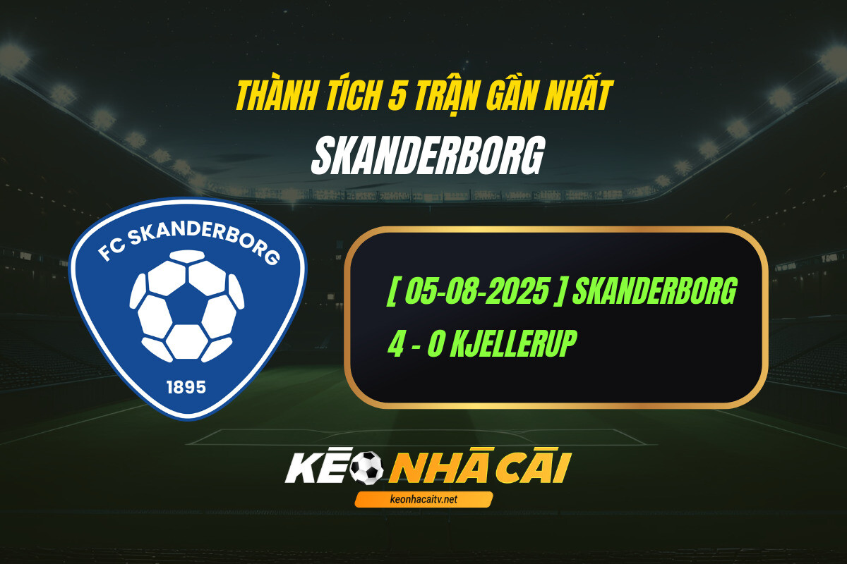 Thành tích 5 trận gần nhất - Skanderborg - Kèo nhà cái