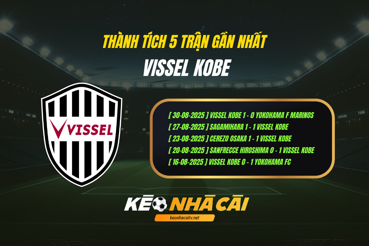 Thành tích 5 trận gần nhất - Vissel Kobe - KEO NHA CAI
