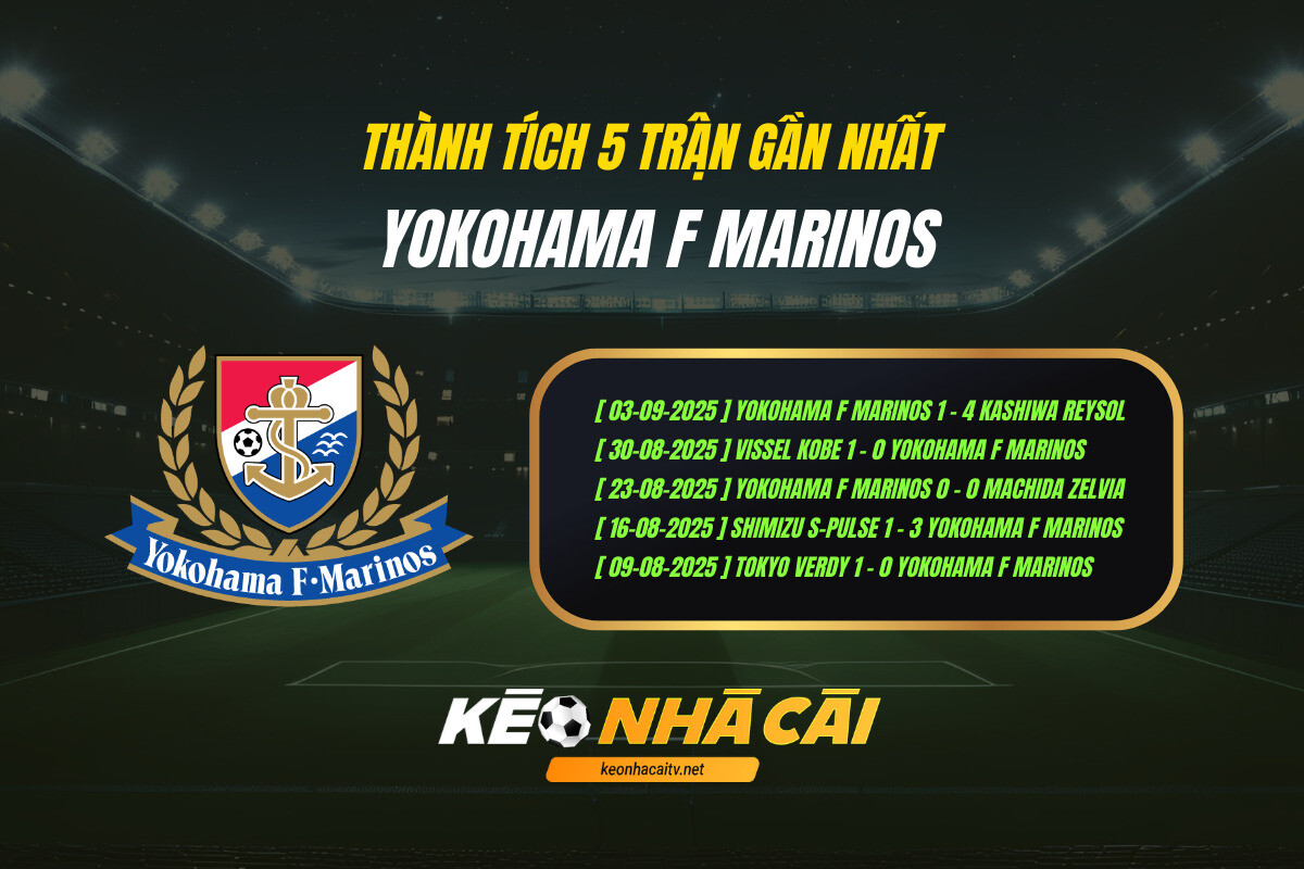 Thành Tích 5 Trận Gần Nhất Yokohama F Marinos Keo Nha Cai